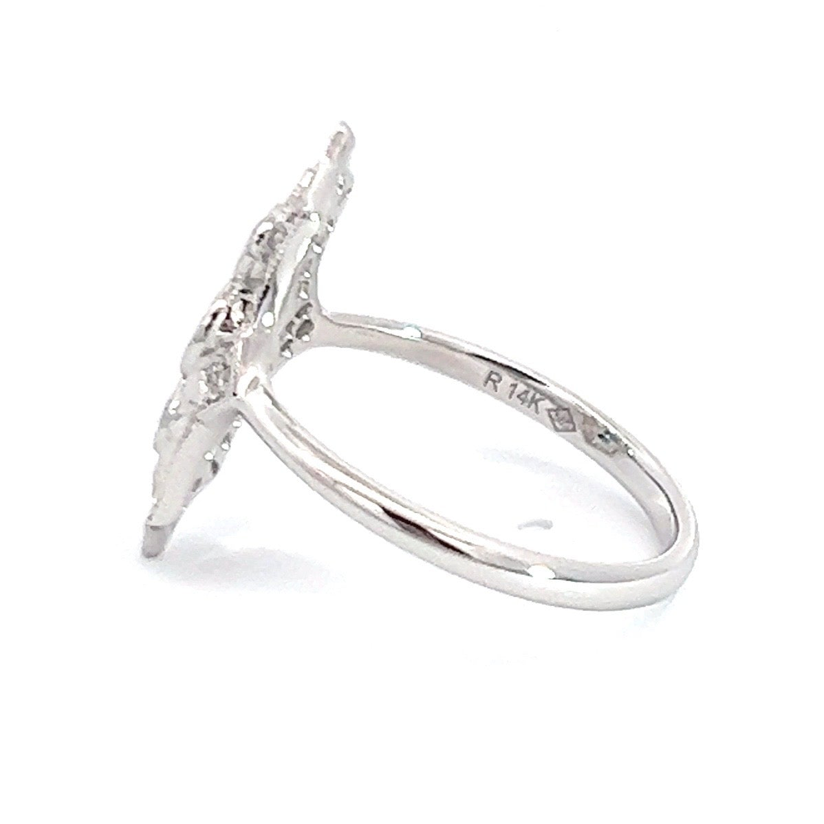 Blue Sapphire and Diamond Vintage Inspired Ring