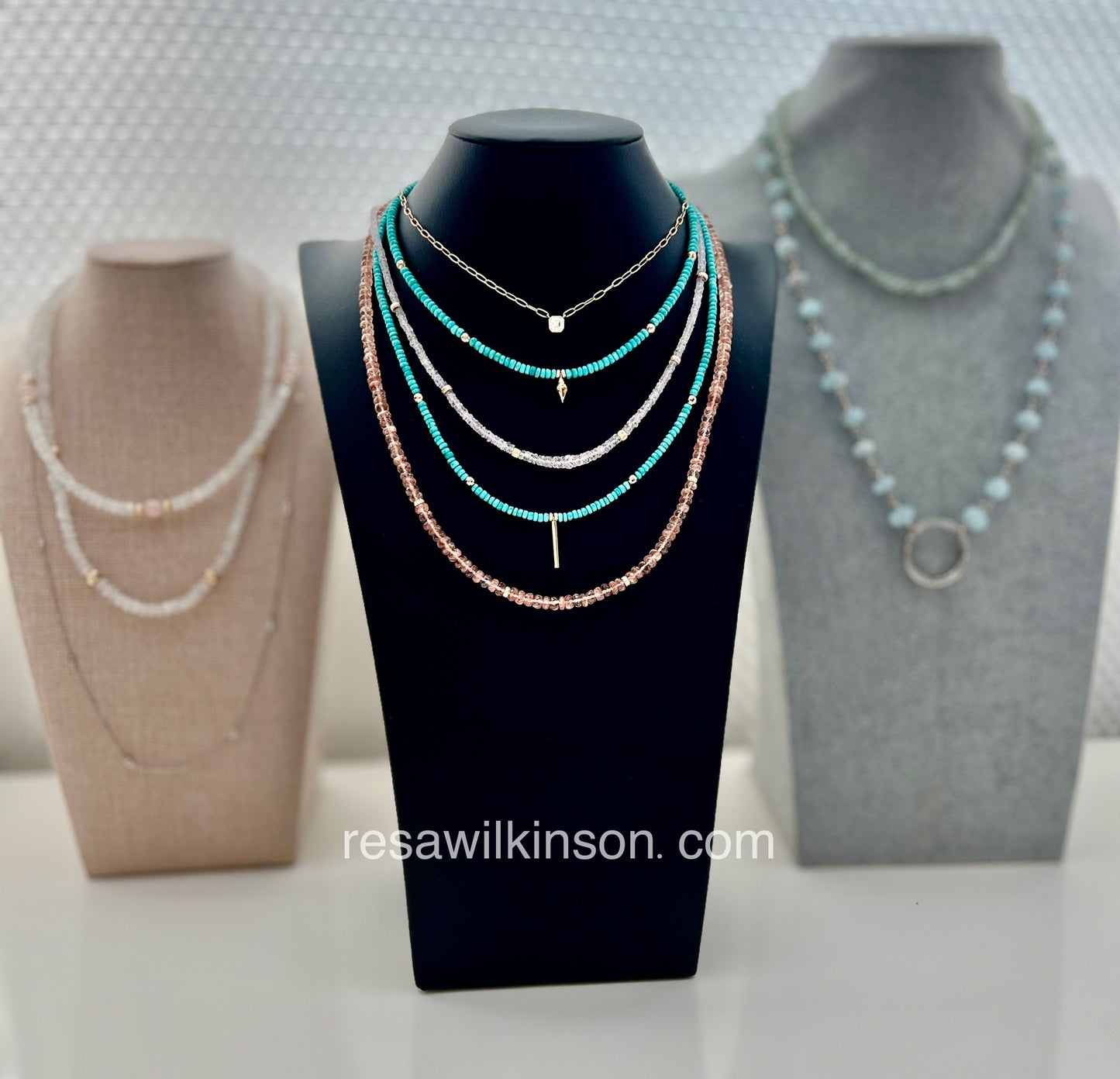 Fine Turquoise and 14k Gold Choker or Necklace