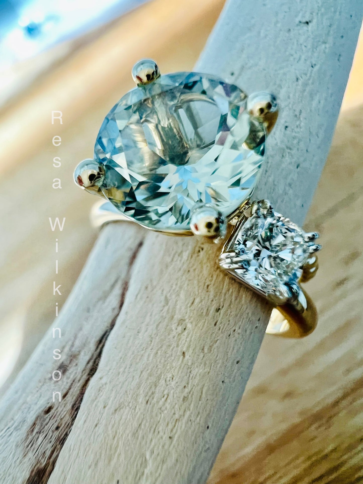 Open Concept Cushion Cut Diamond Ring