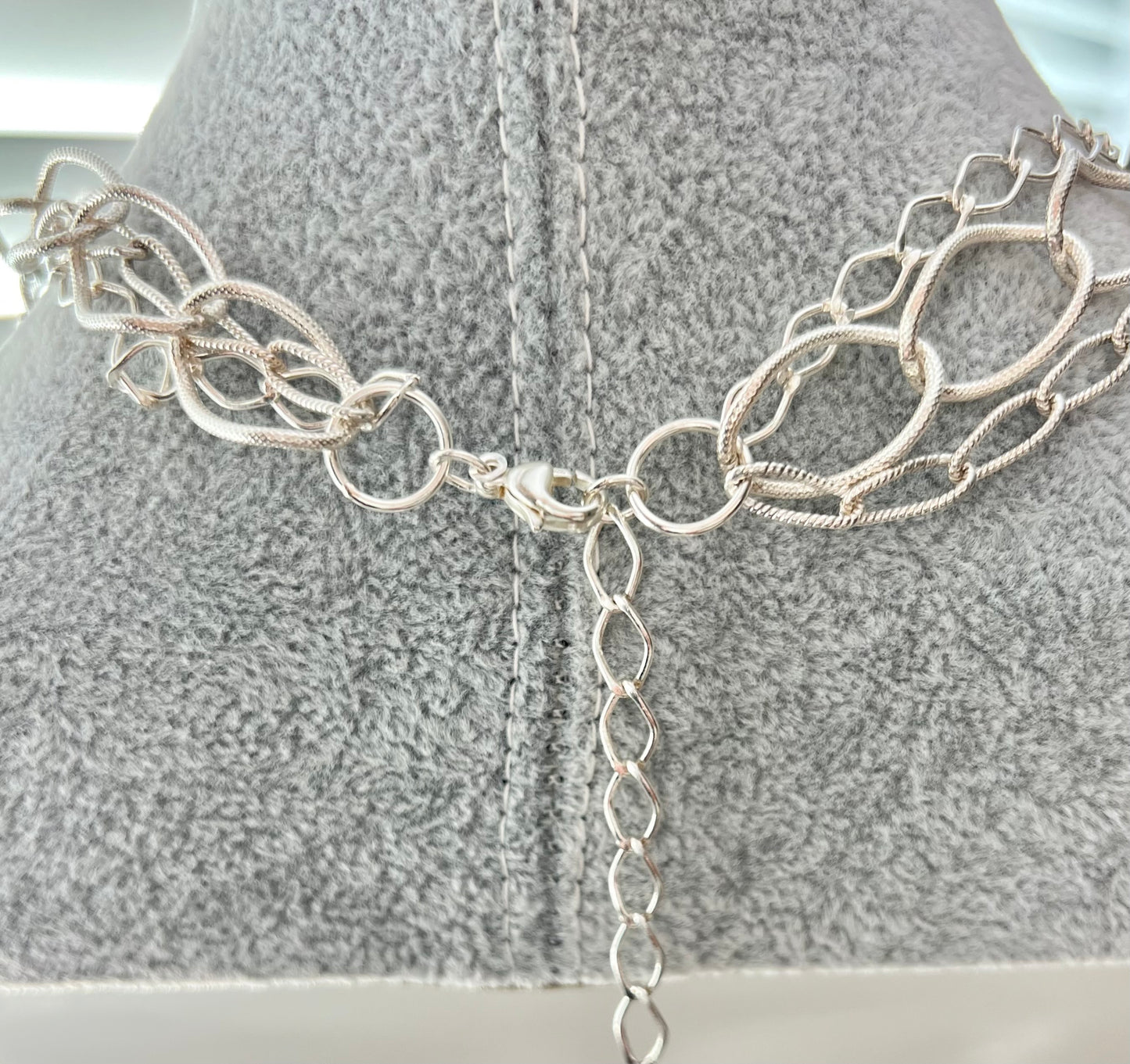 Sterling Silver Three Layer Textured Chains