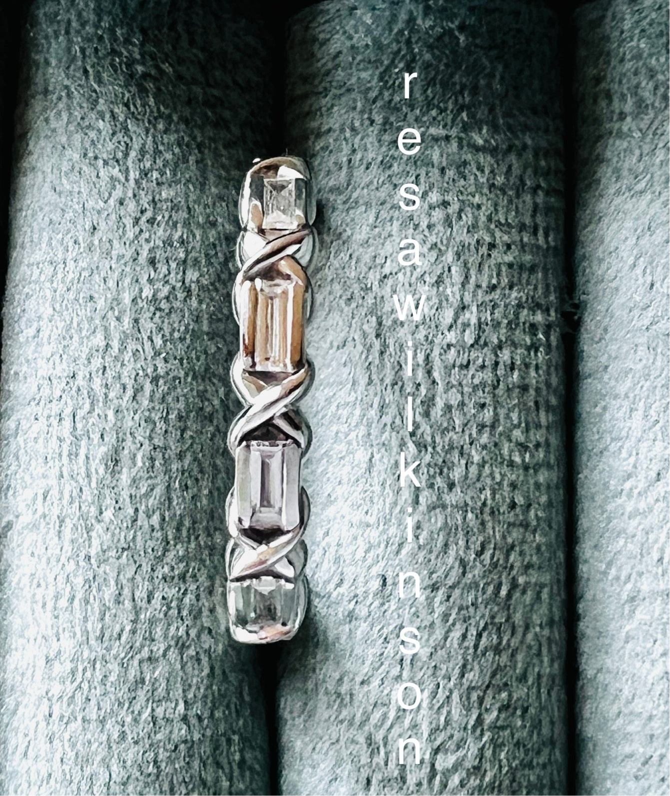 Platinum "X" Diamond Baguette Band 3/8 Carats