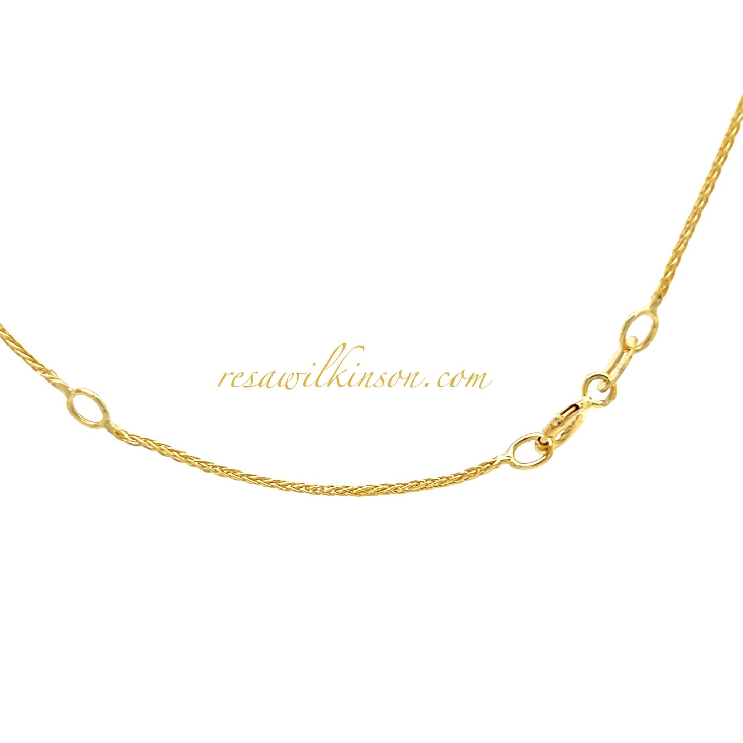 Diamond Bar Brushed Gold on Wheat Style Adjustable Chain