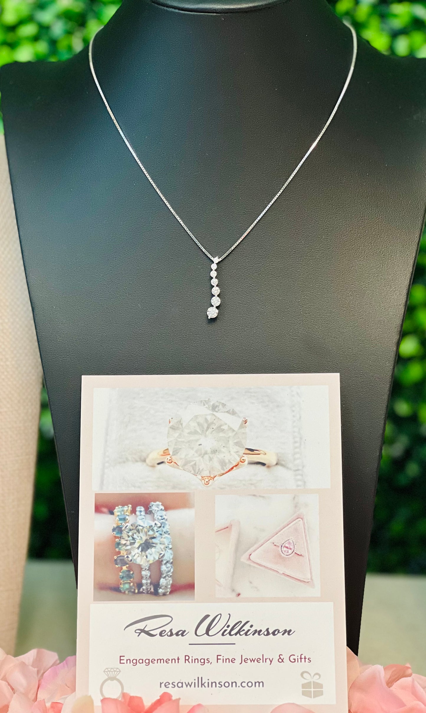 Ombre 1.80 Carat Diamond Journey Necklace 14k White Gold