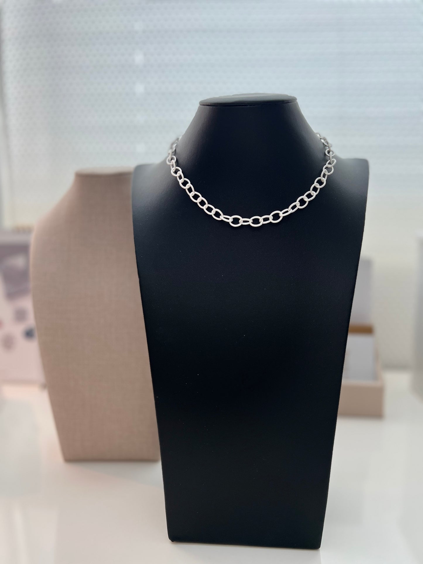 Sterling Silver Rope Twist 16 Inch Chain