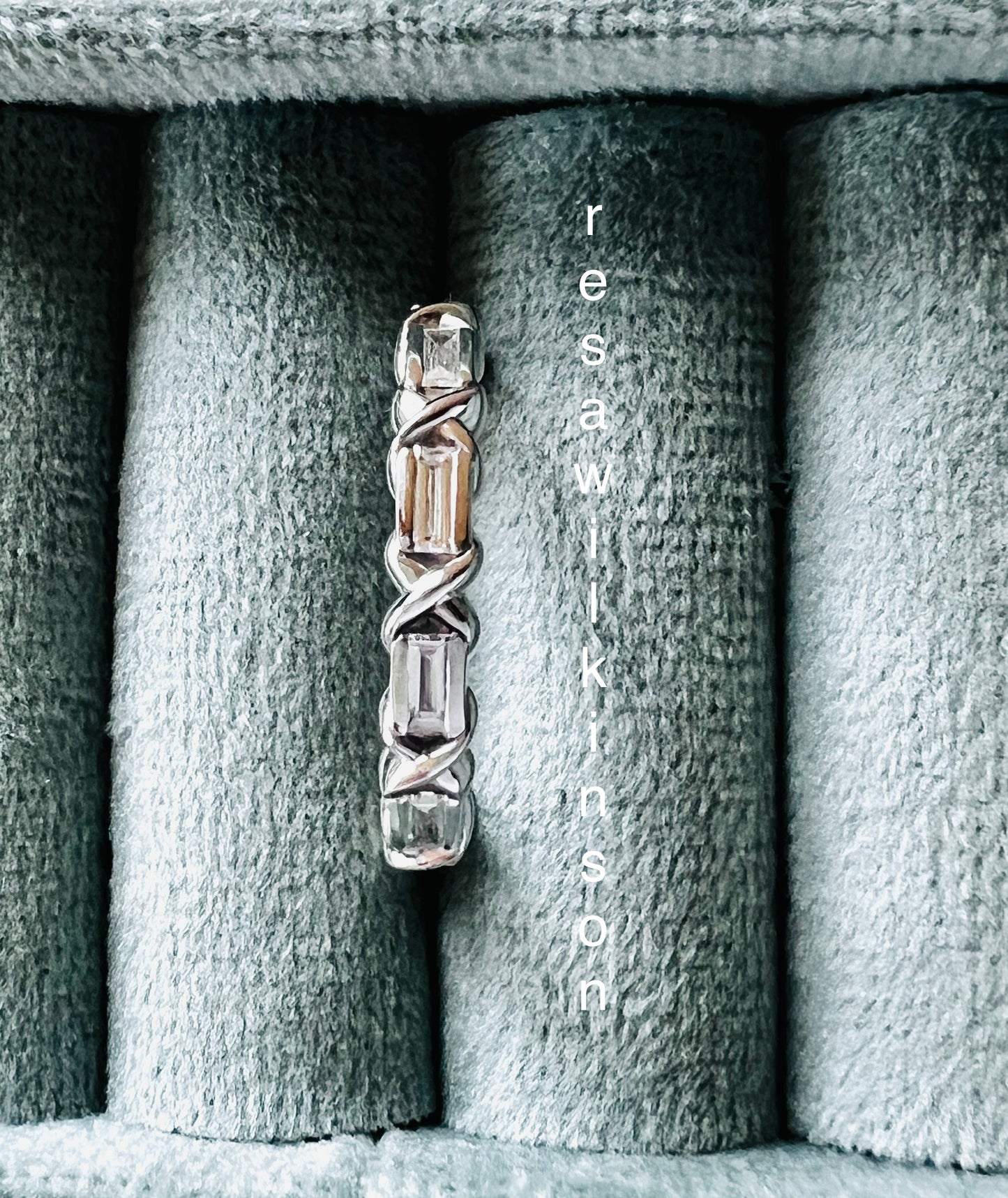 Platinum "X" Diamond Baguette Band 3/8 Carats
