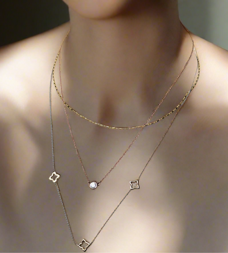 Mined 0.25 Carat Diamond Bezel Set Solitaire Necklace 14k Rose Gold