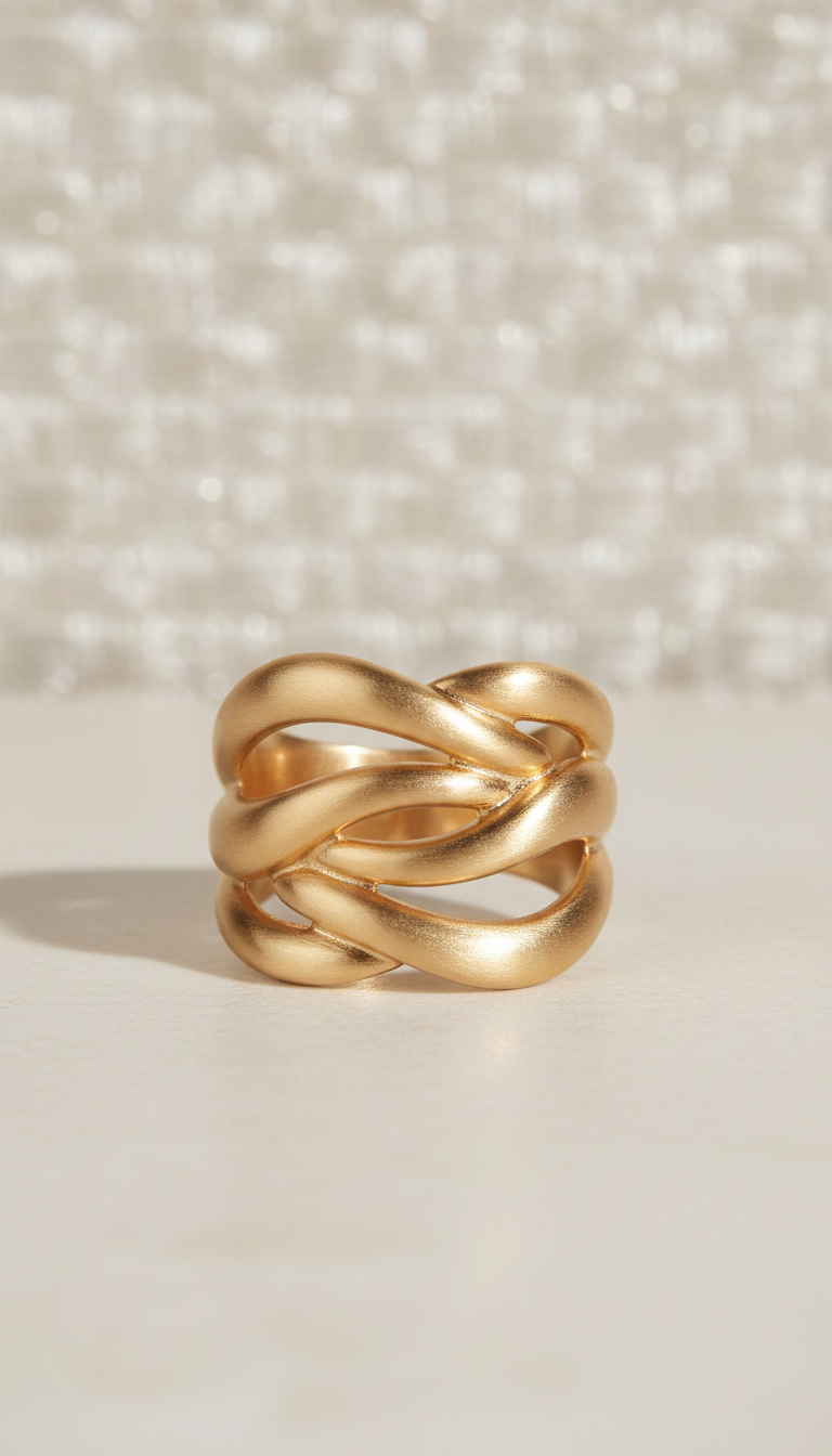 Satin gold statement ring