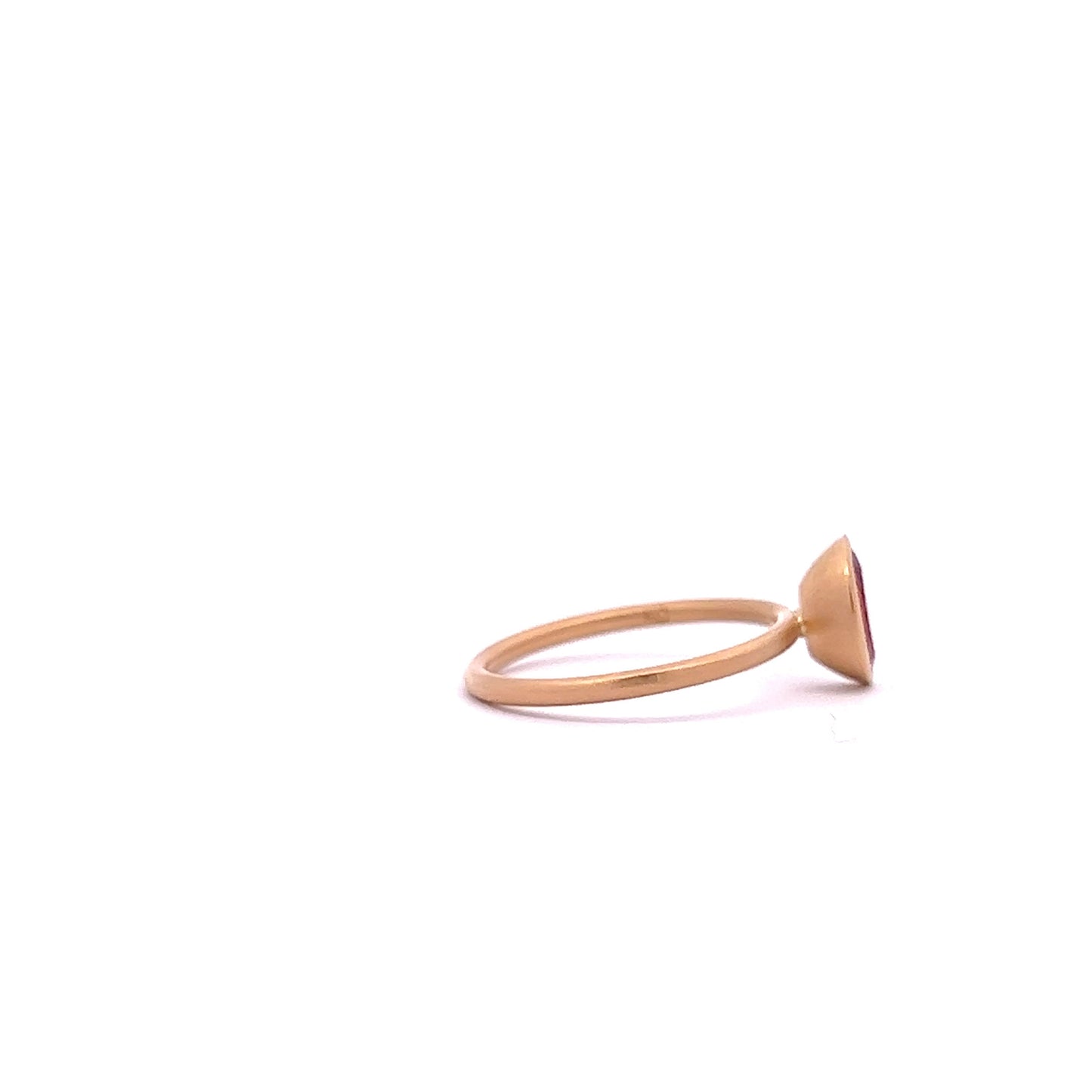 Half Moon Red Spinel Ring 18k