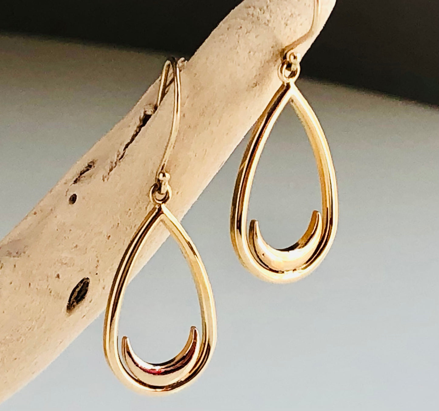 Crescent Moon Teardrop Custom Dangle Earrings