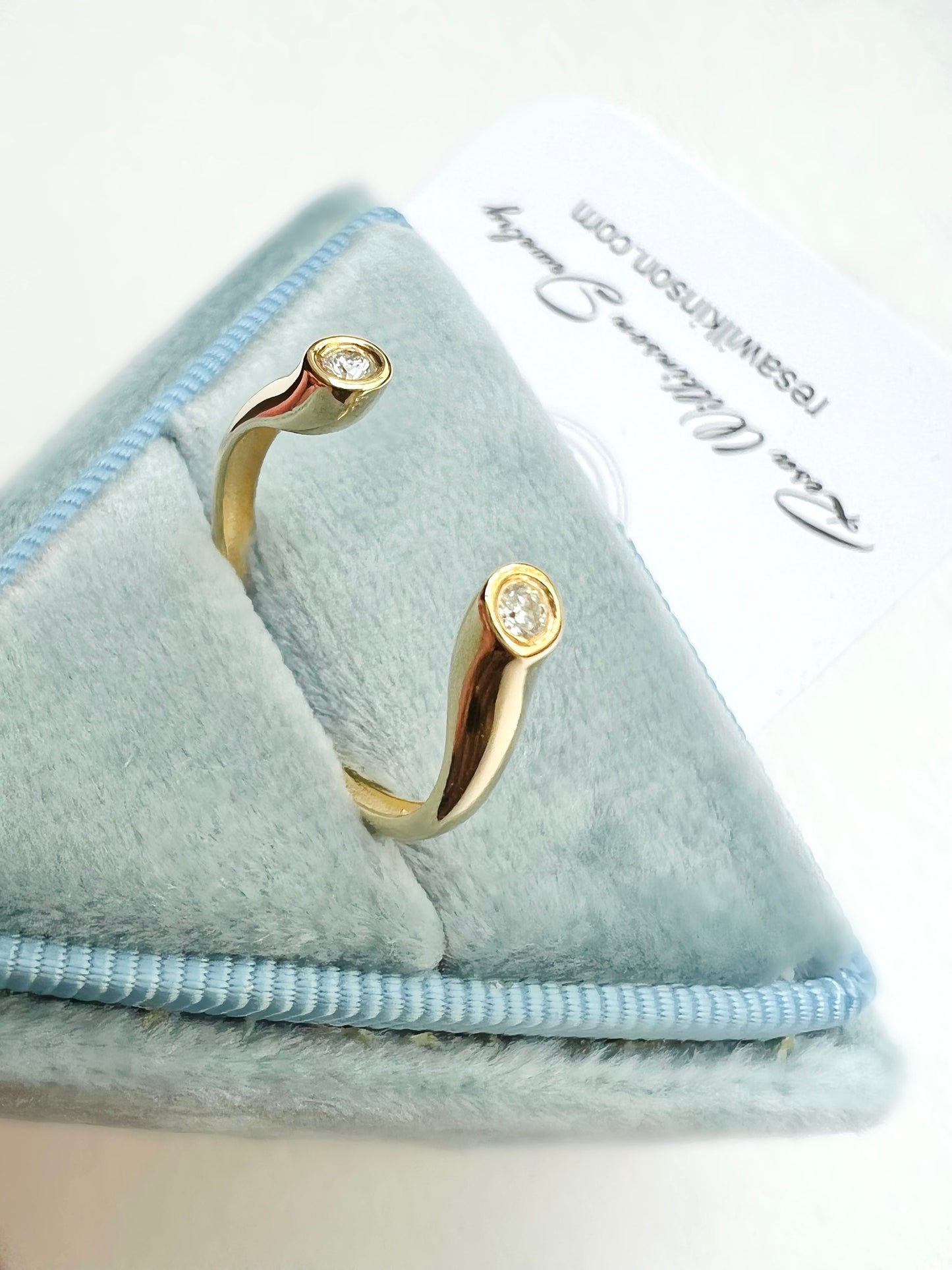 Diamond and Gold Open Ring Engagement Enhancer