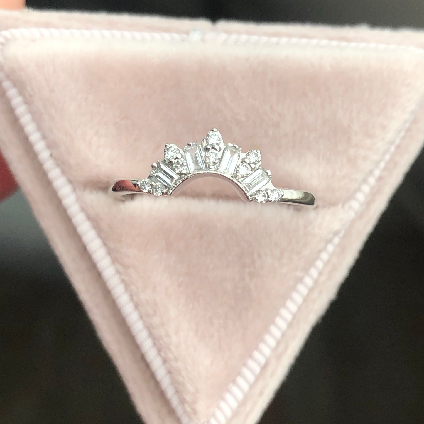 Half Moon Arch Shaped Natural Diamond Band
