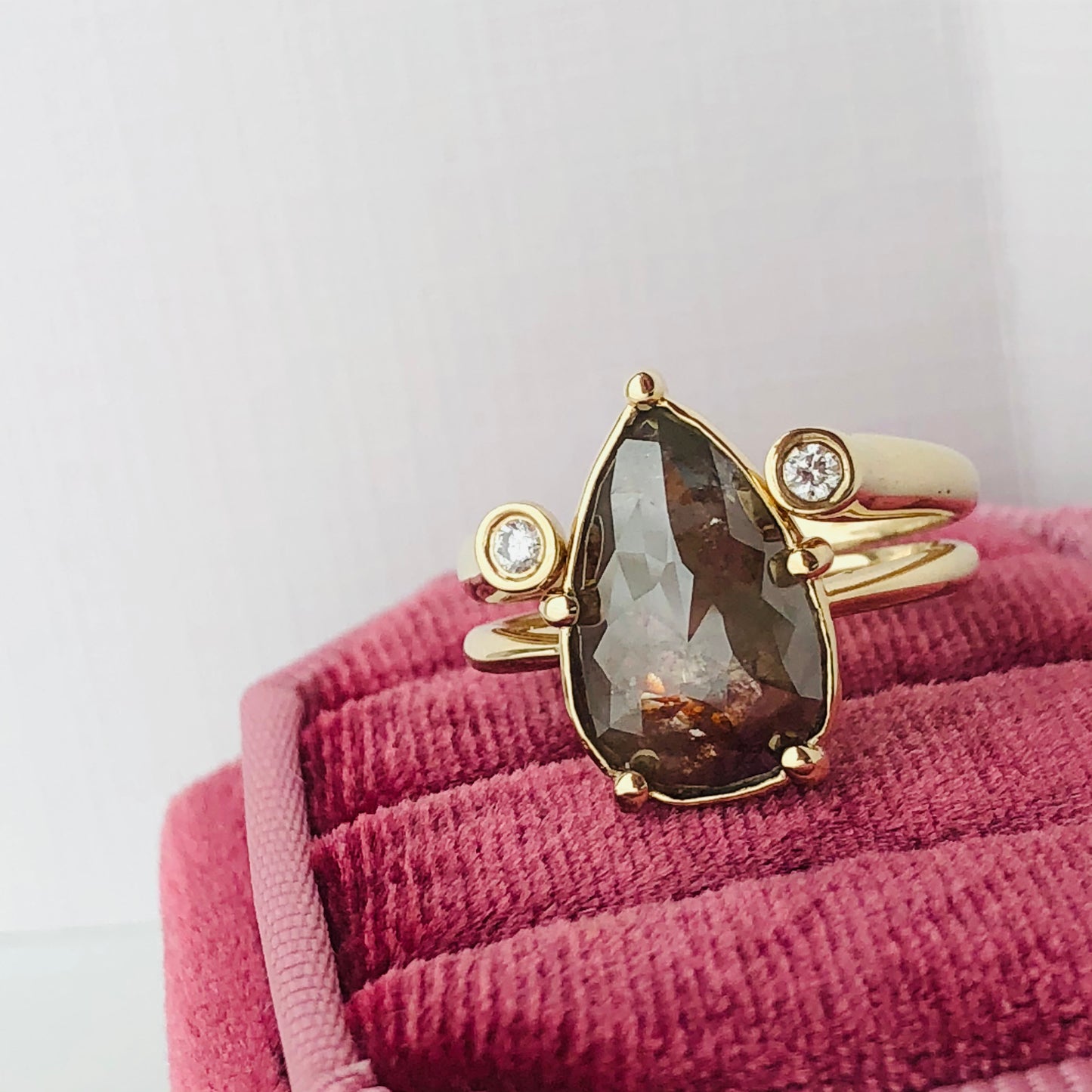 Diamond and Gold Open Ring Engagement Enhancer