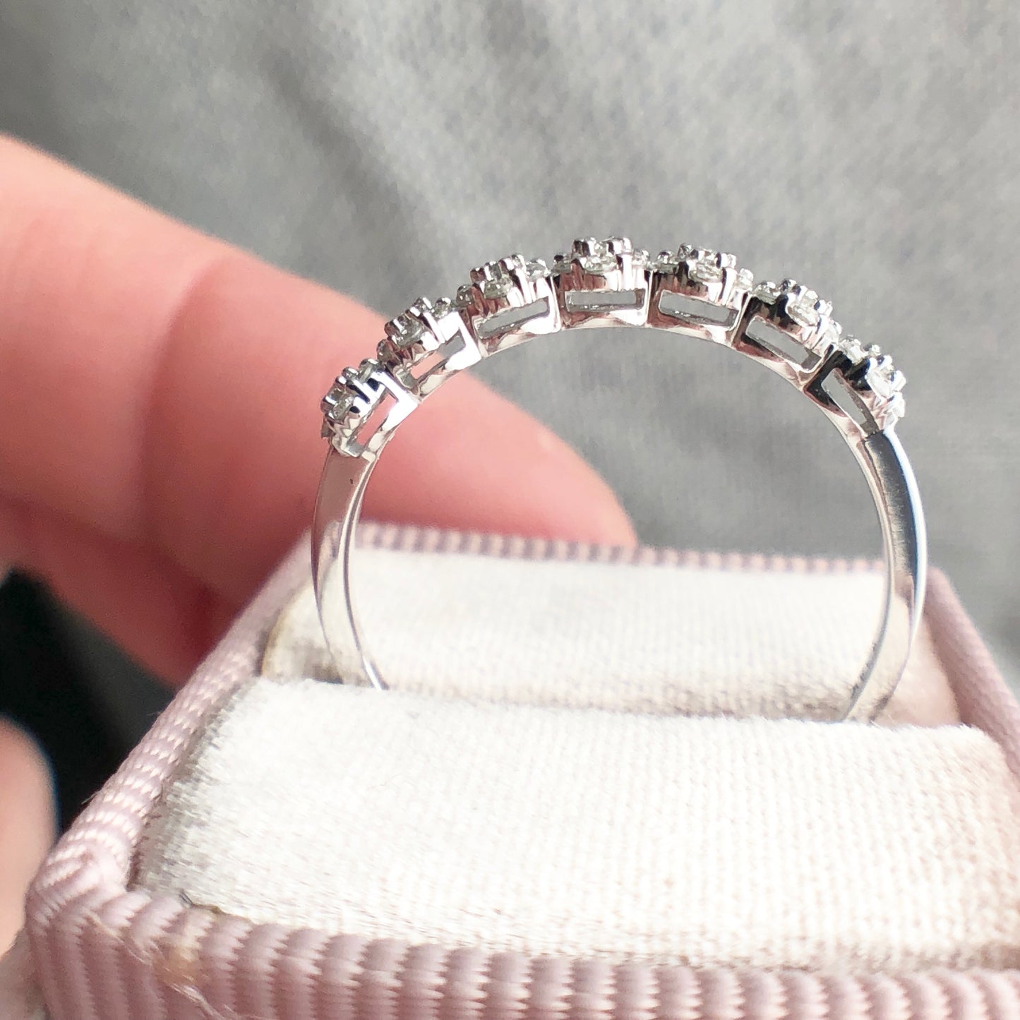 Diamond Flower Cluster Anniversary Ring 14k