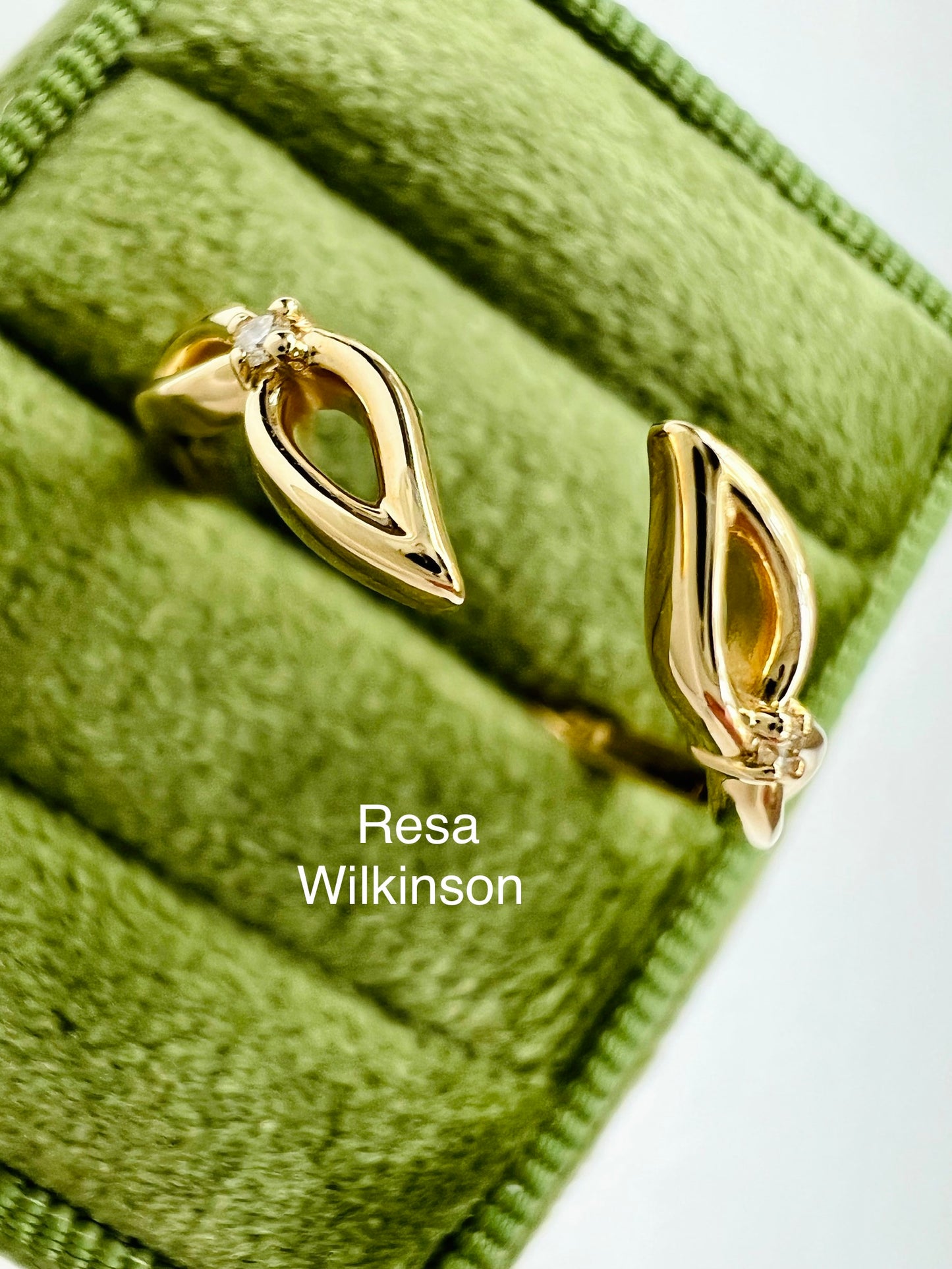 Open Gold Leaf Diamond Ring