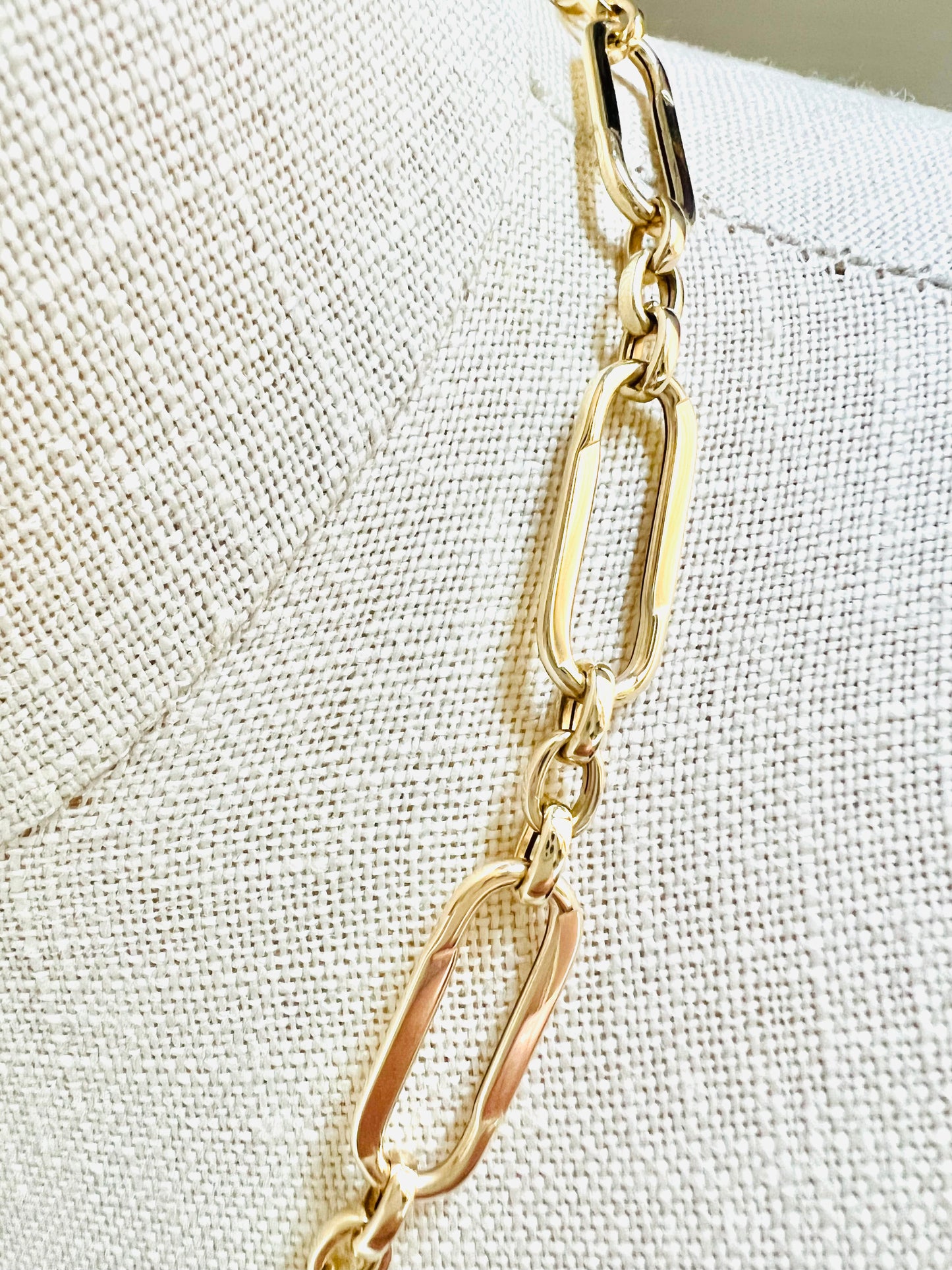 Mixed Links Gold Statement Necklace