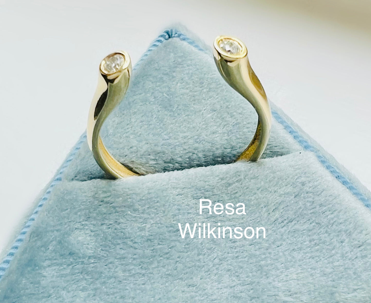 Diamond and Gold Open Ring Engagement Enhancer
