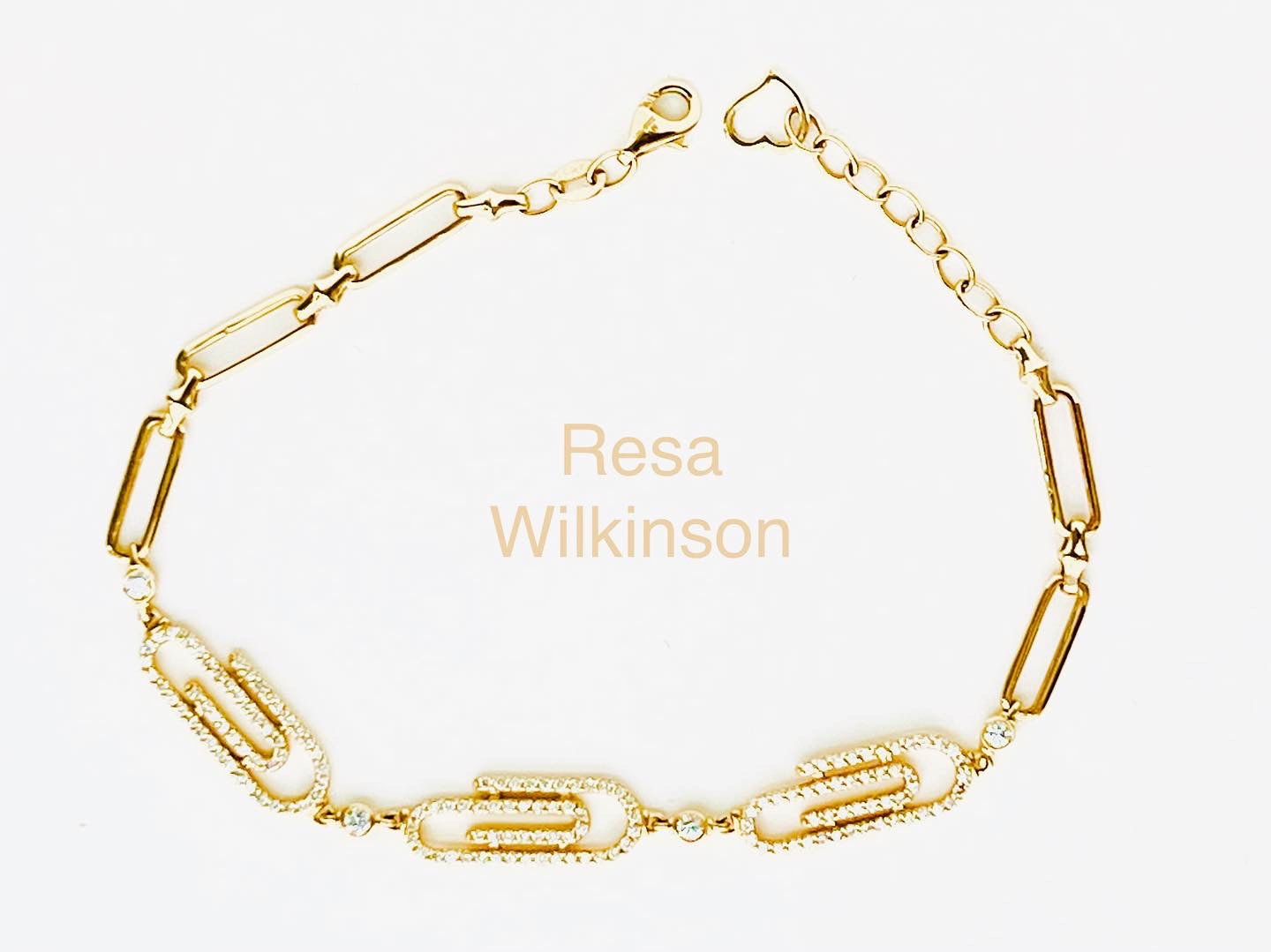 Diamond Paper Clip Bracelet