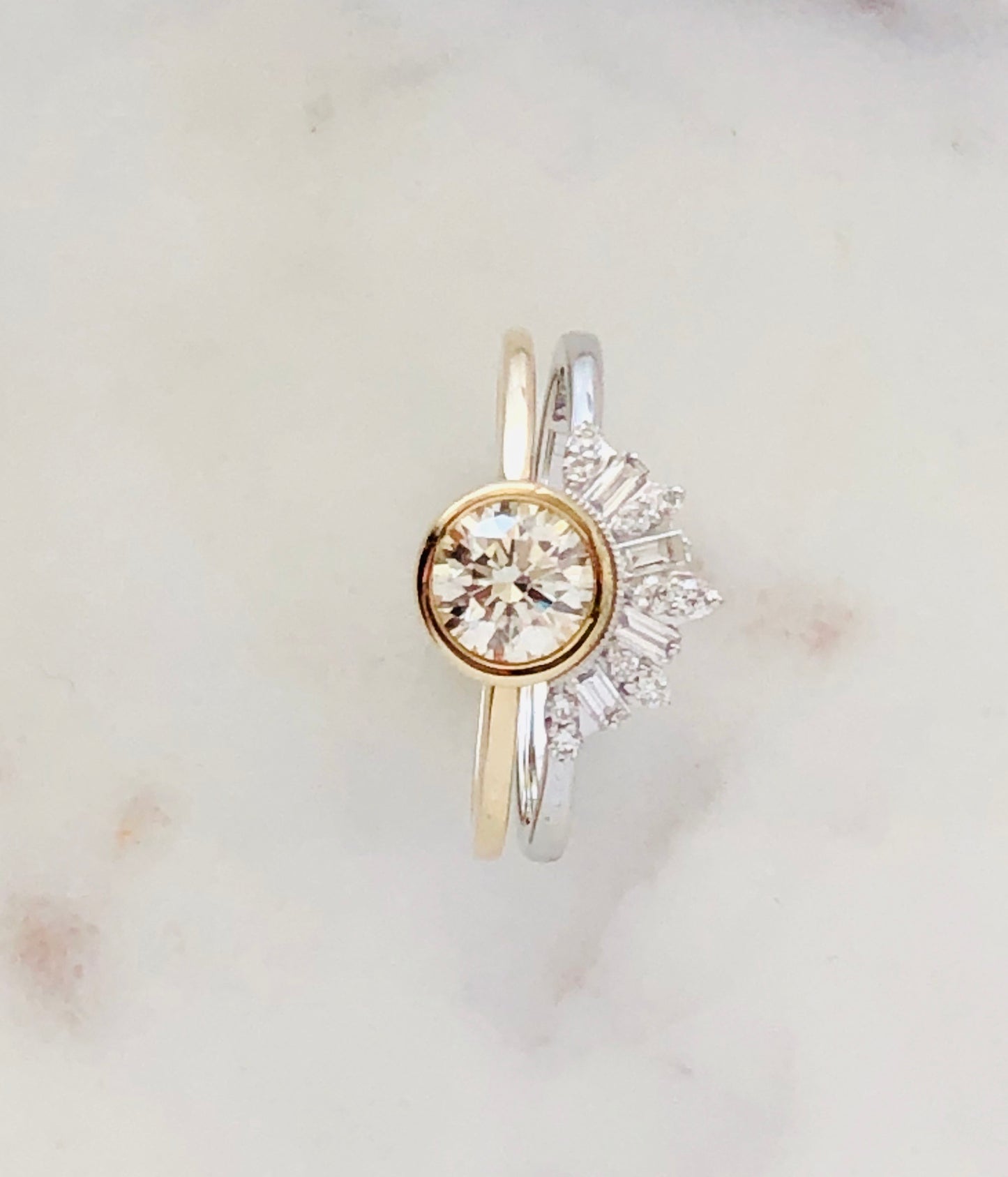 Half Moon Arch Shaped Natural Diamond Band