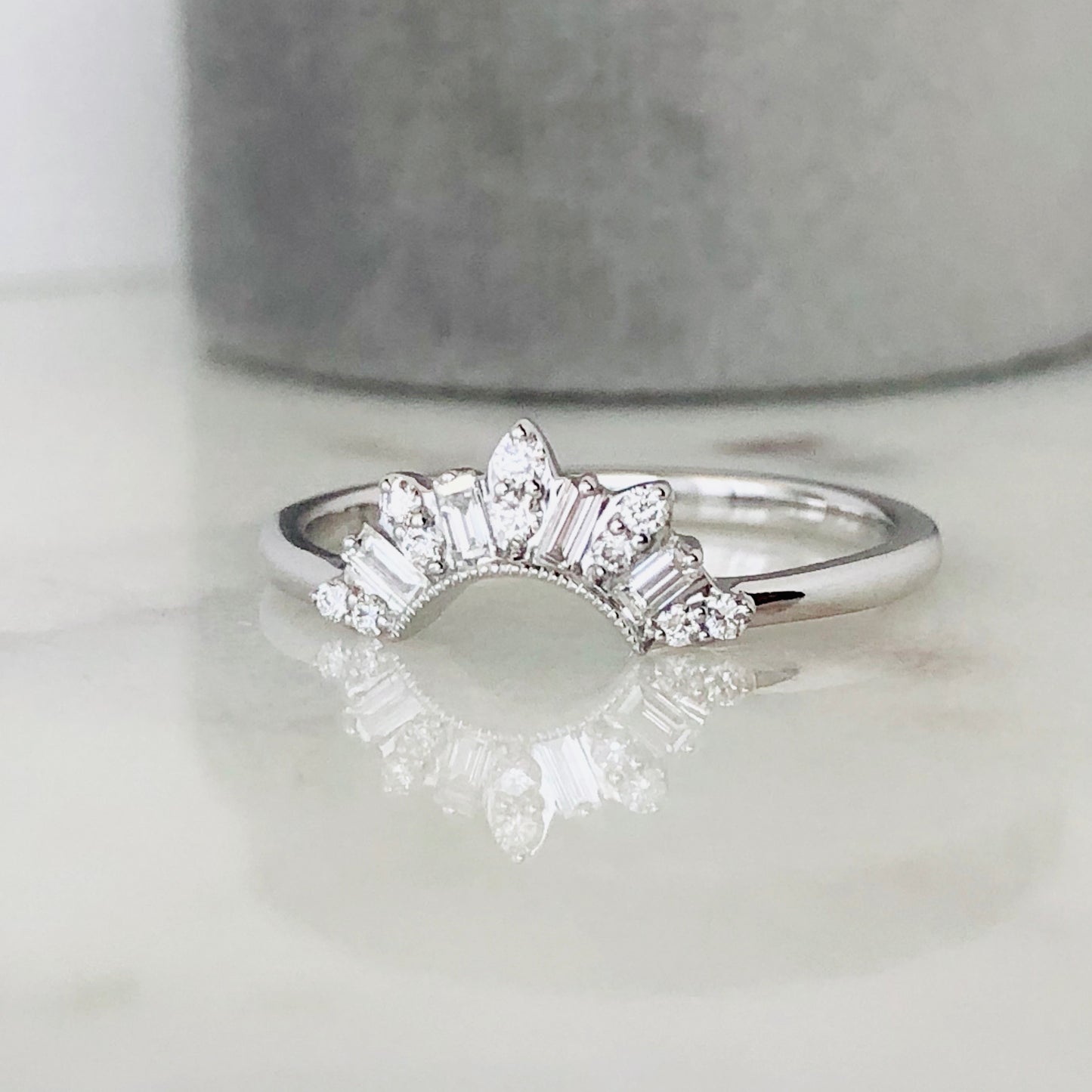 Half Moon Arch Shaped Natural Diamond Band