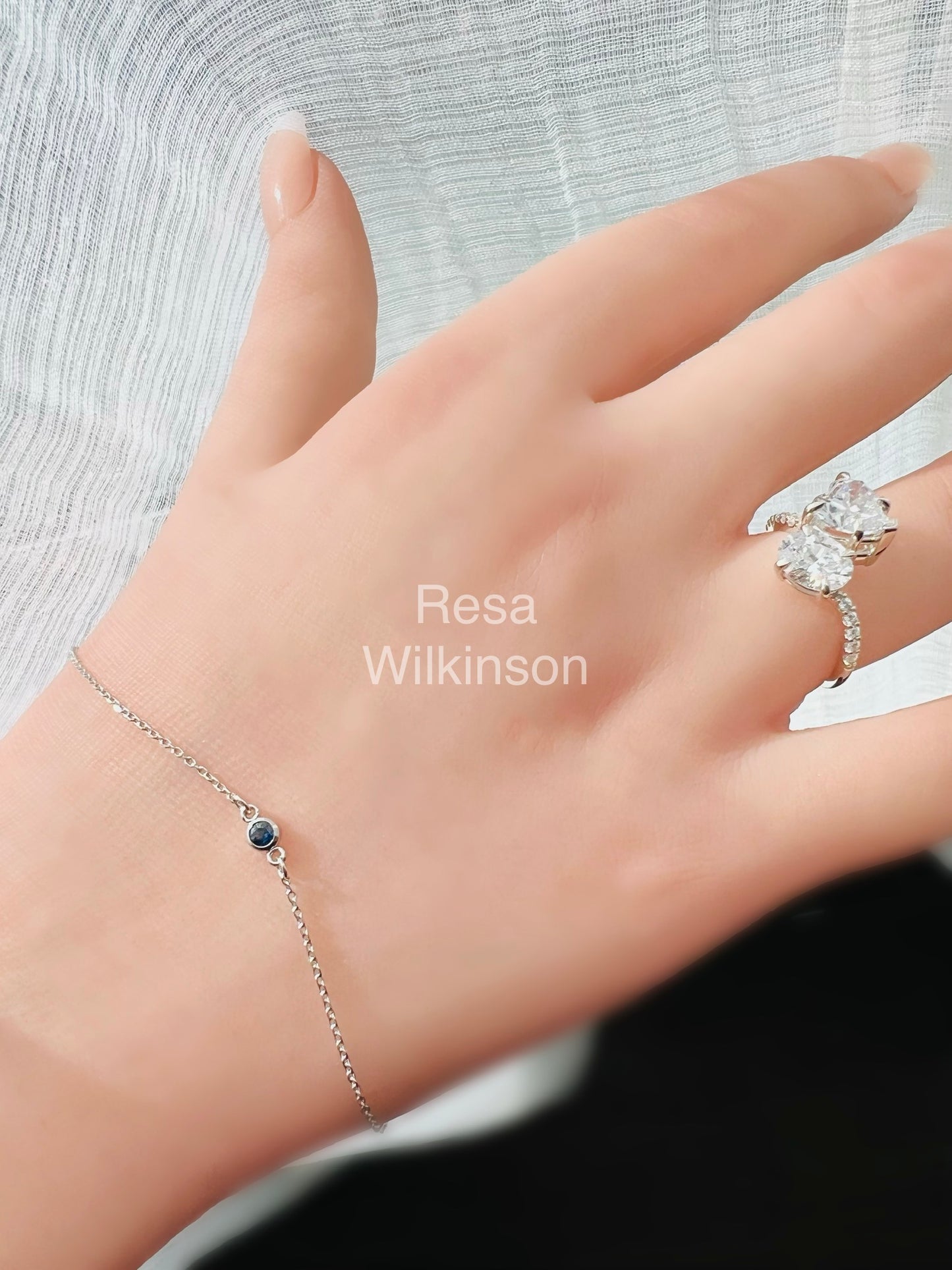 Ruby or Sapphire Minimalist Bracelet 14k