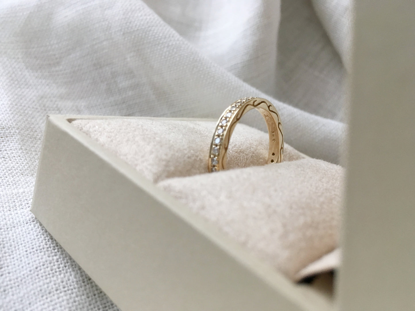 Diamond Eternity 3/8 Carat Natural Diamond Band Engraved Edge