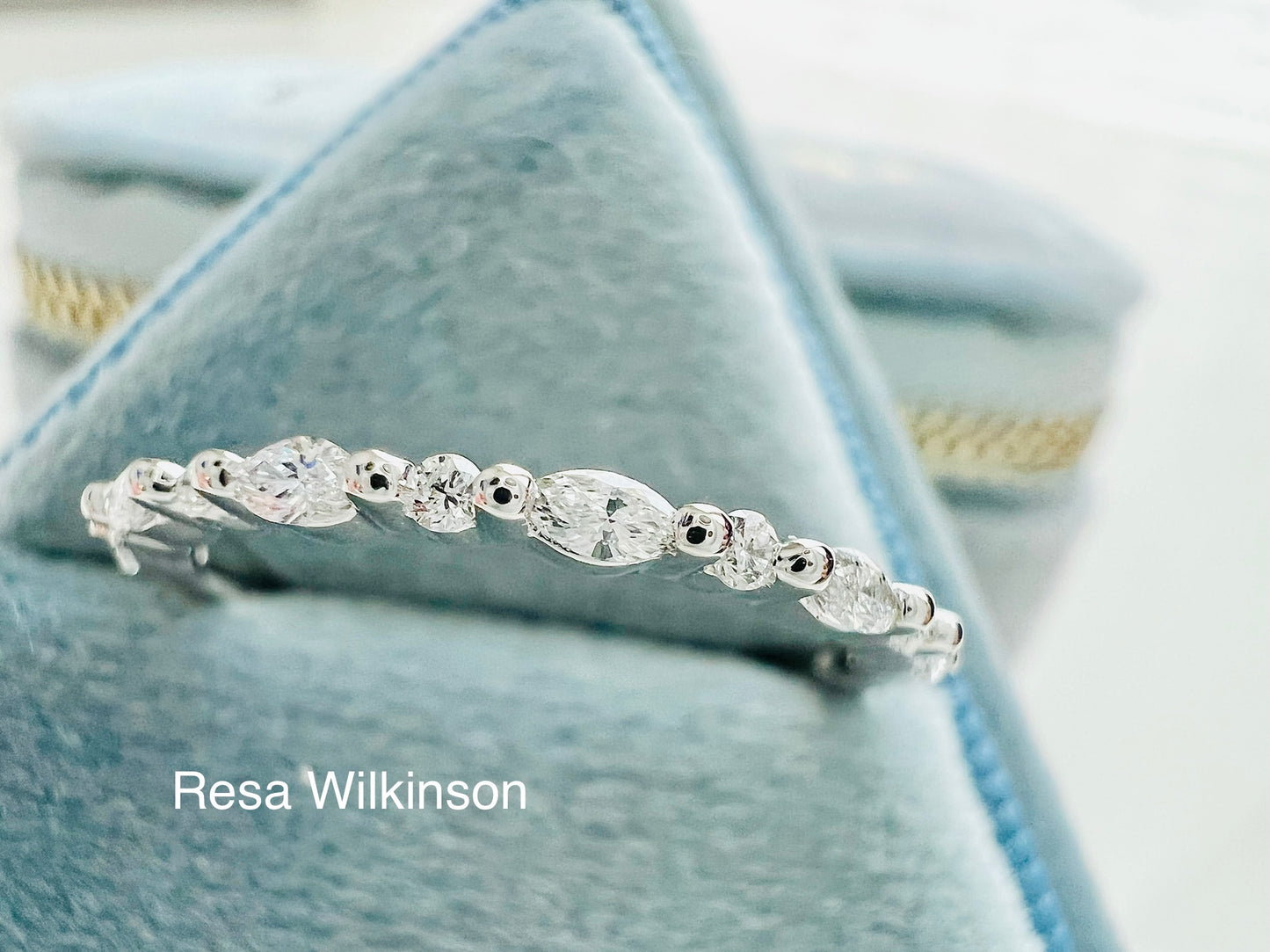 Marquise and Round Shape Natural Diamond Anniversary Band 1/4 Carat