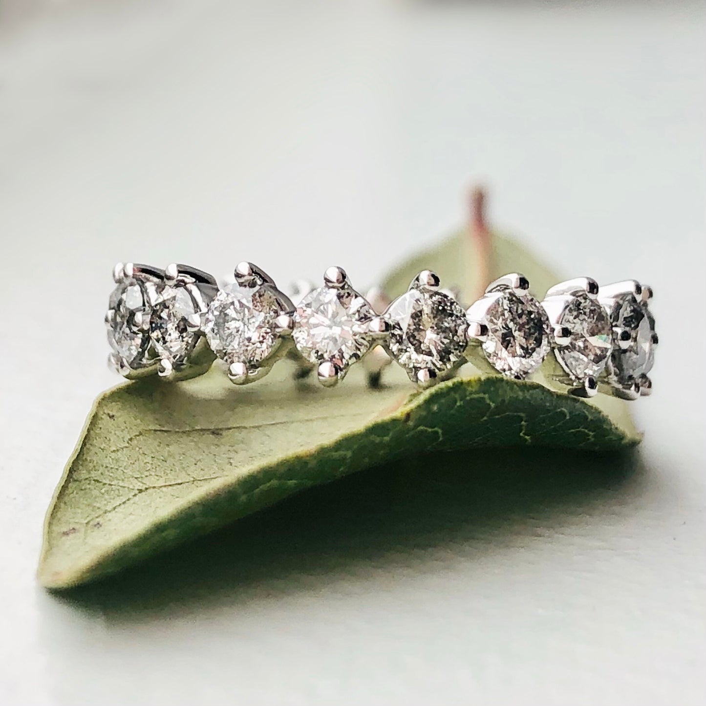 Salt and Pepper 1.87 Carat Natural Gray Diamond Eternity Band