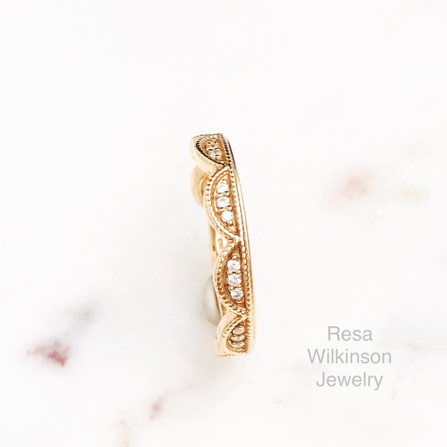 Diamond Arches 14k Stackable Ring 14k