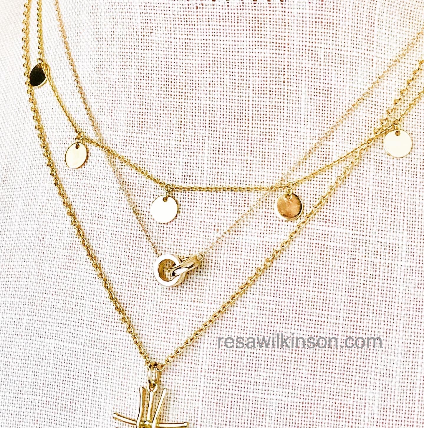 Interlocking Rings Necklace Yellow Gold