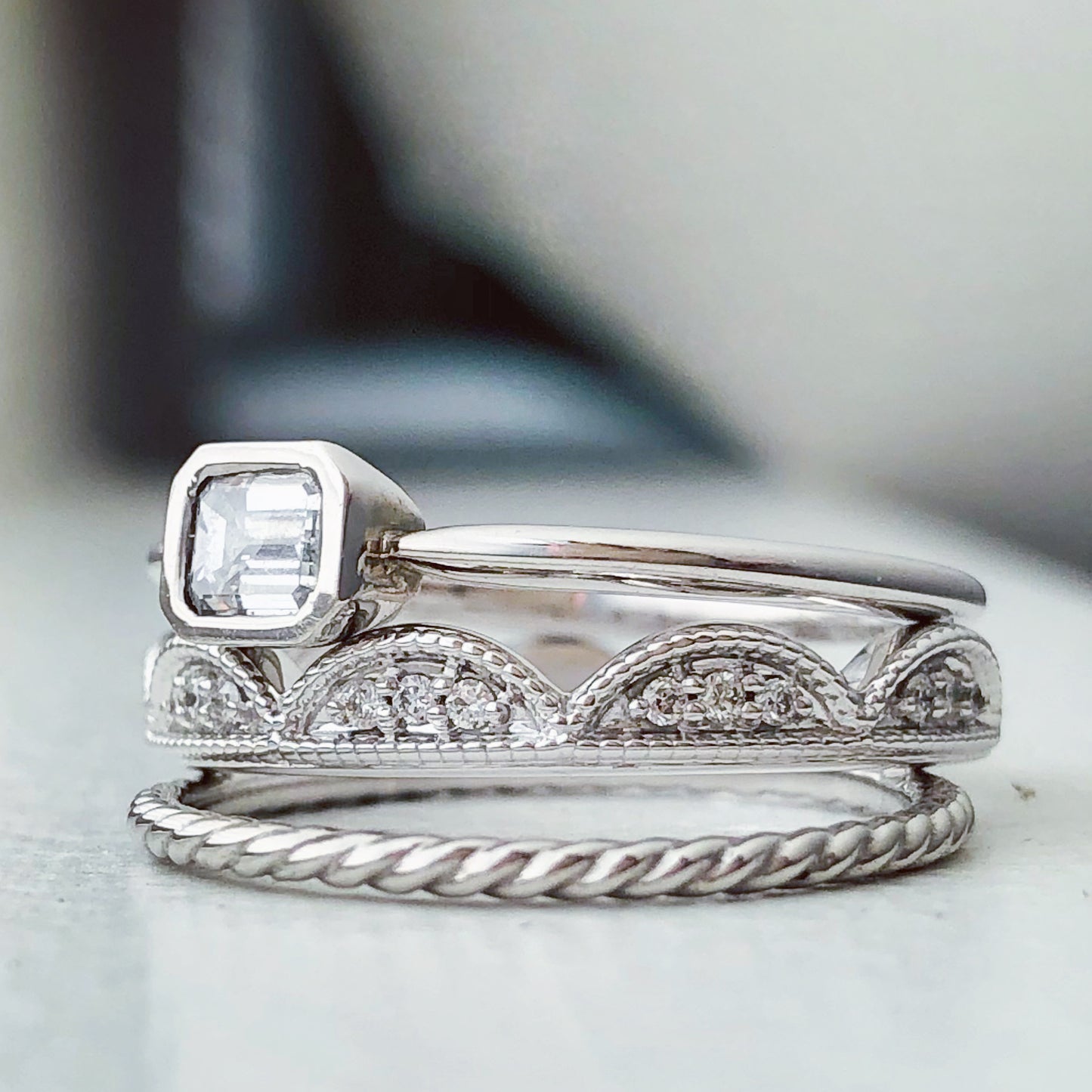 Diamond Arches 14k Stackable Ring 14k