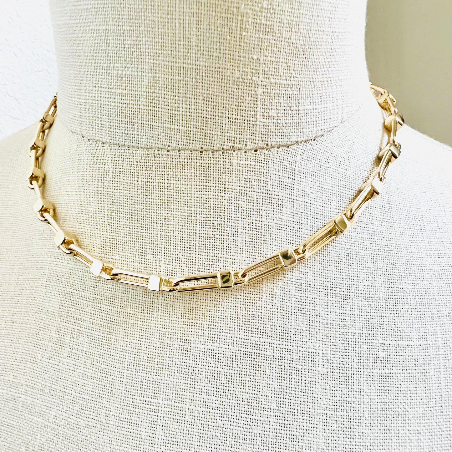 Luxury Mixed Links Gold Chain Necklace