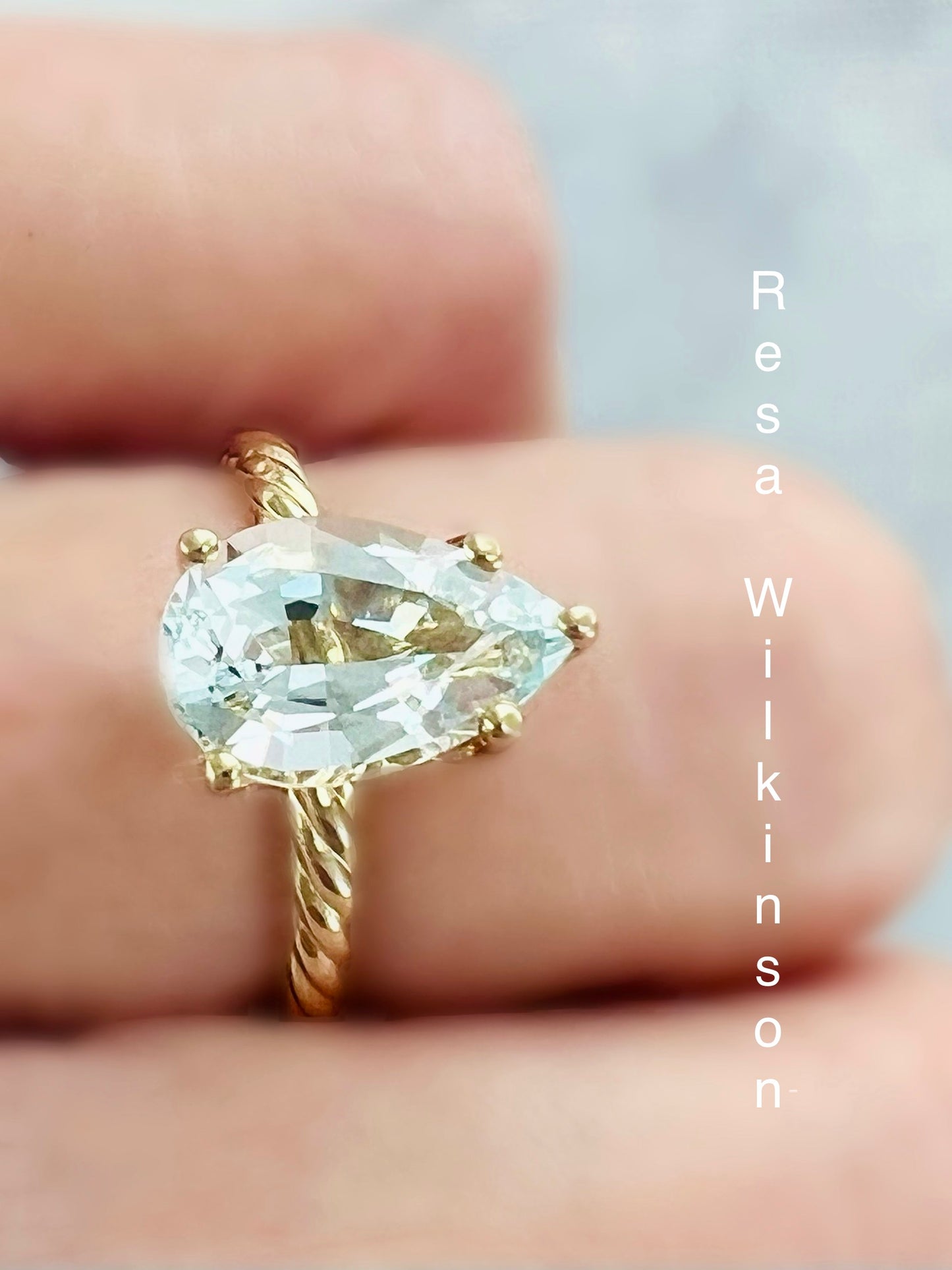 Aquamarine 2.69 Carat Pear Shape Ring