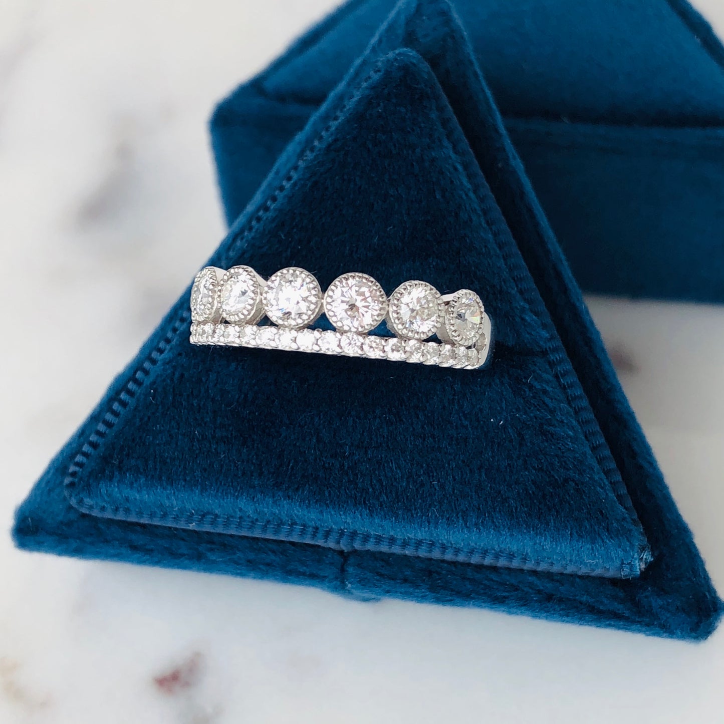 One Carat Diamond Double Row Anniversary Band