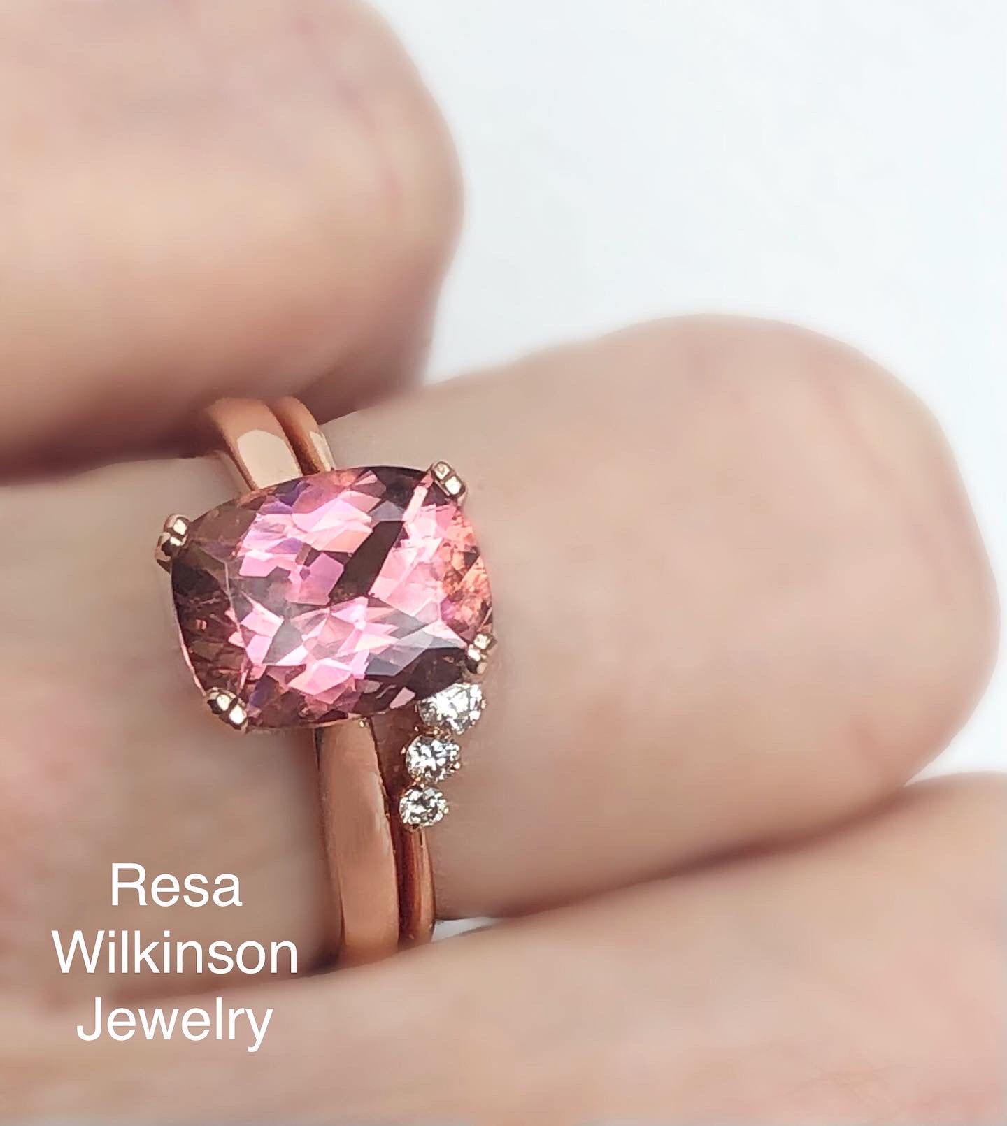 Natural pink shop tourmaline ring