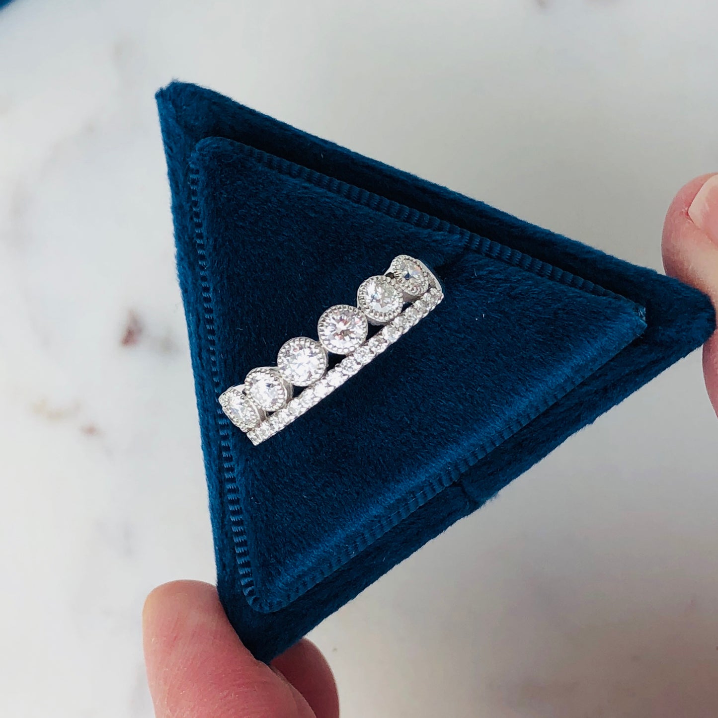 One Carat Diamond Double Row Anniversary Band