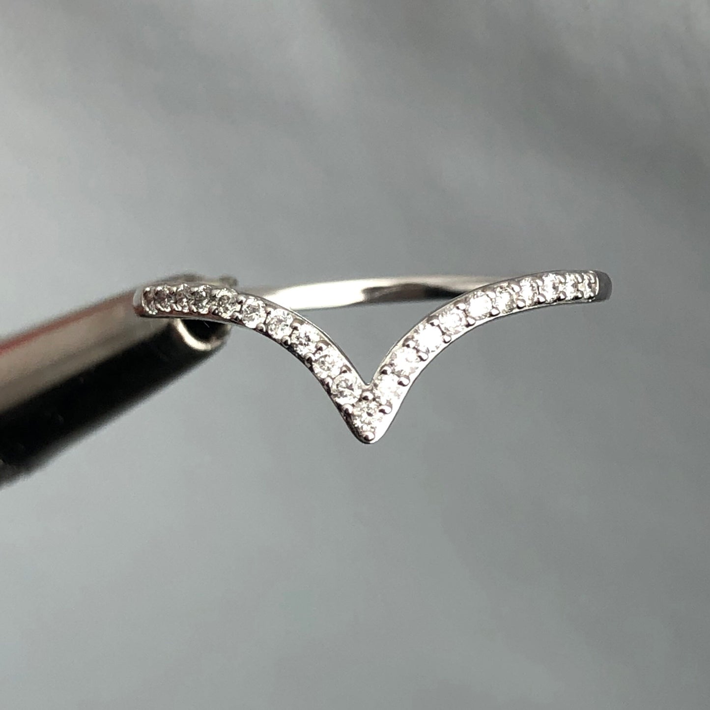 Diamond V Shape Ring Accent or Stack