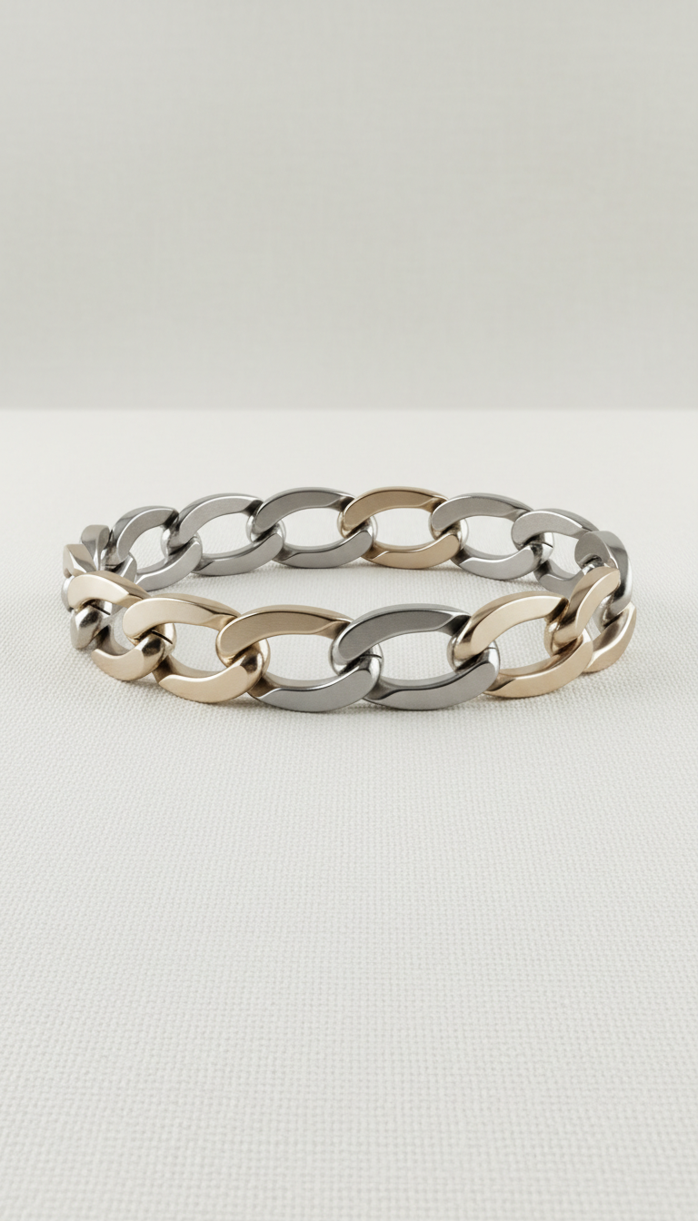 Champagne silver chain bracelet
