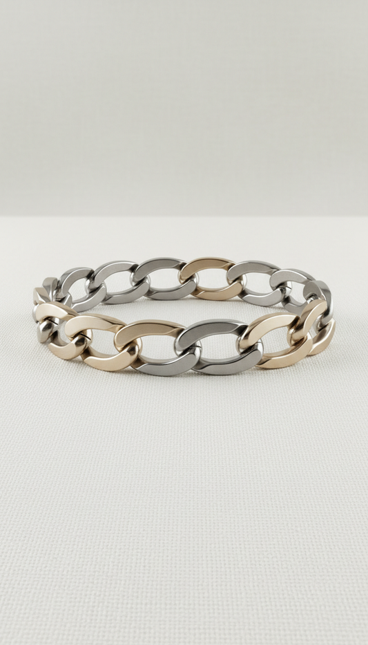 Champagne silver chain bracelet
