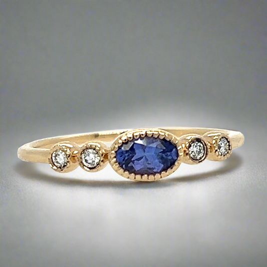 Petit Tanzanite and Diamond Ring