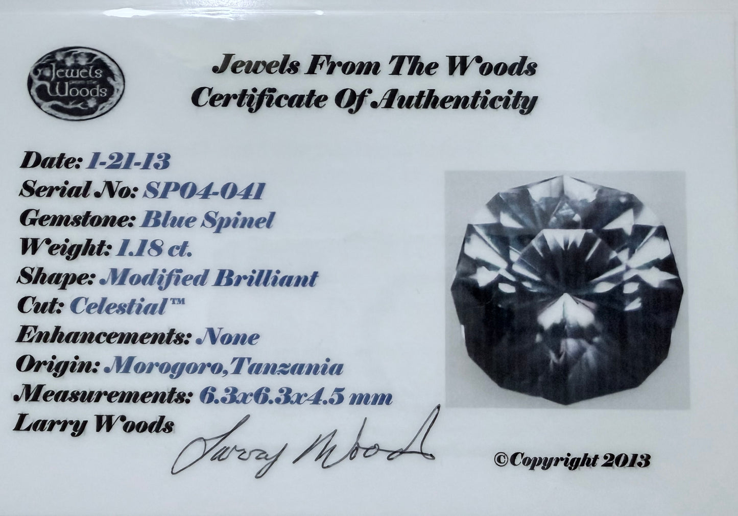 Blue Spinel Five Row Diamond Accented Ring