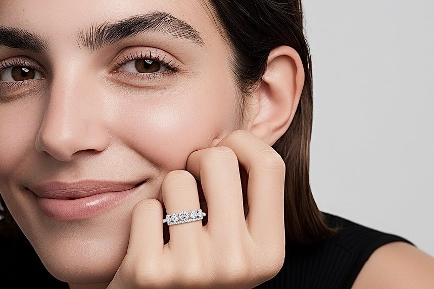 One Carat Diamond Double Row Anniversary Band