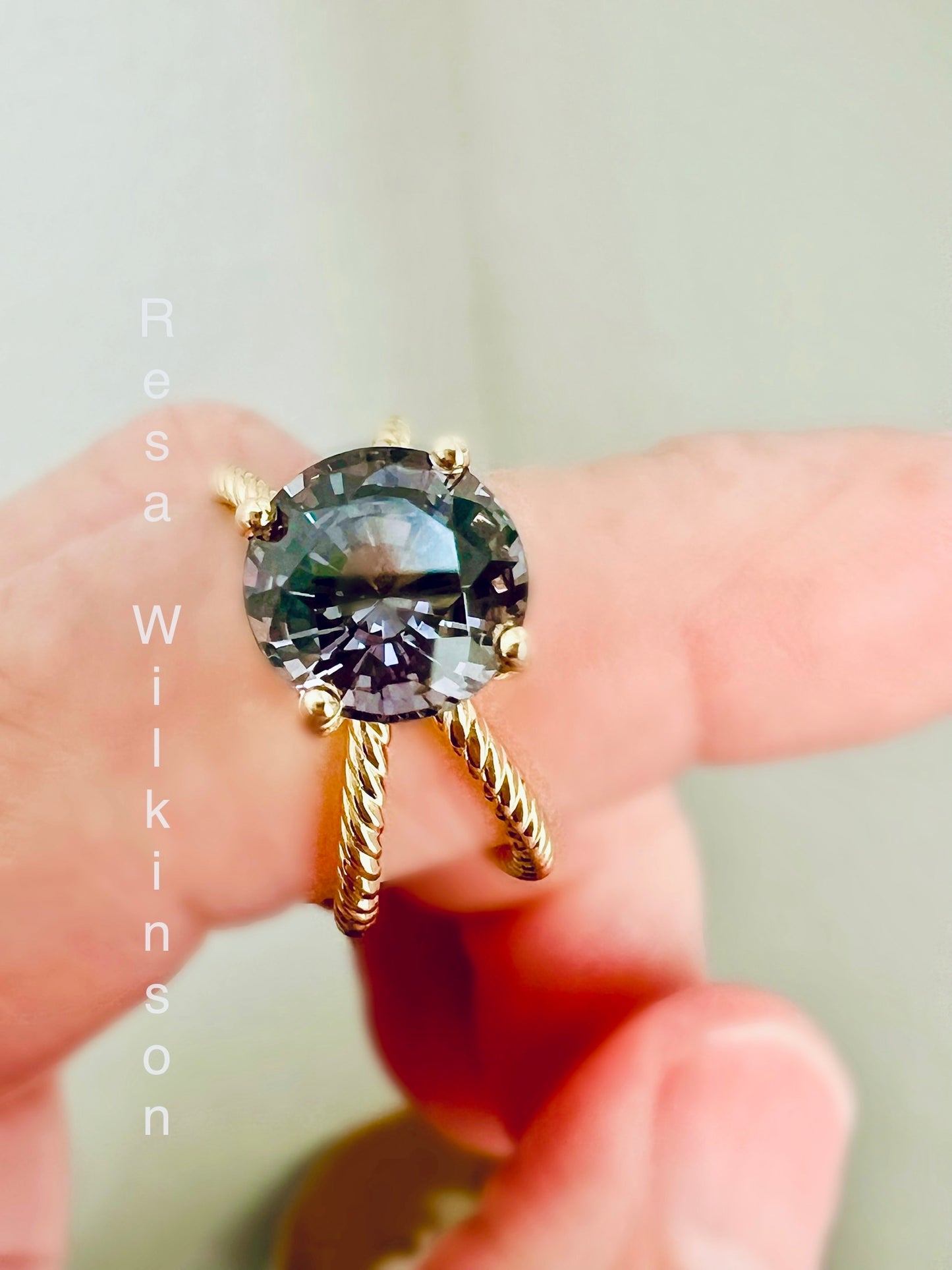 Deep Purple Spinel 3.69 Carat 18k Gold Sea Urchin Inspired Ring