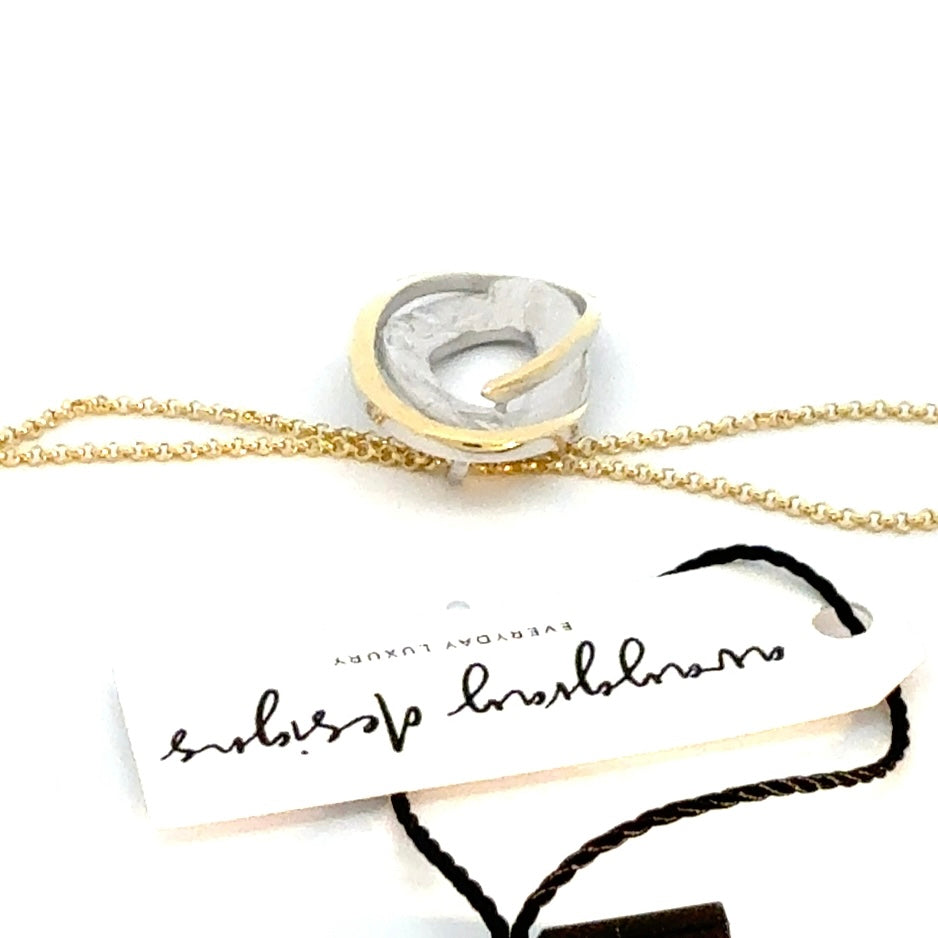 Oval Abstract Pendant on Double Chain Select Your Color