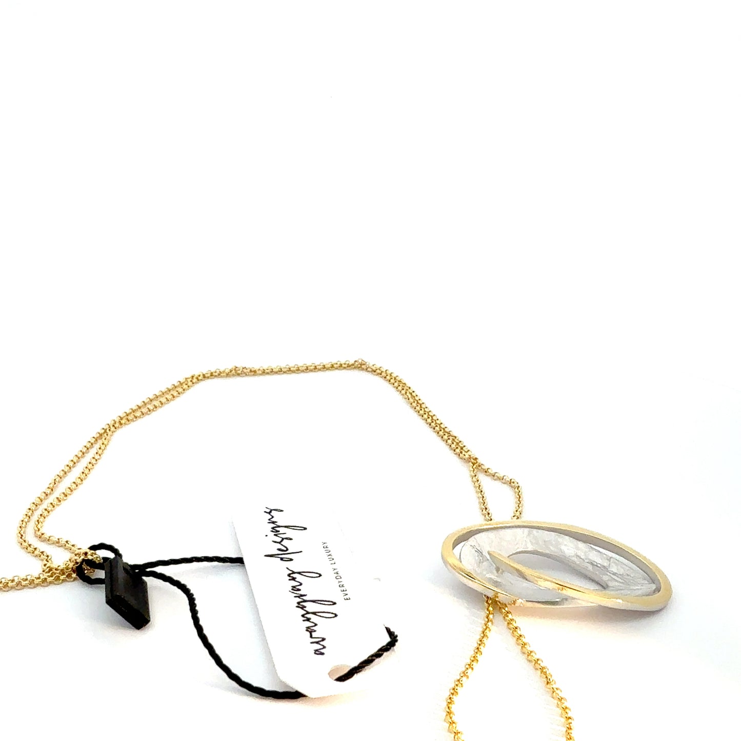 Oval Abstract Pendant on Double Chain Select Your Color