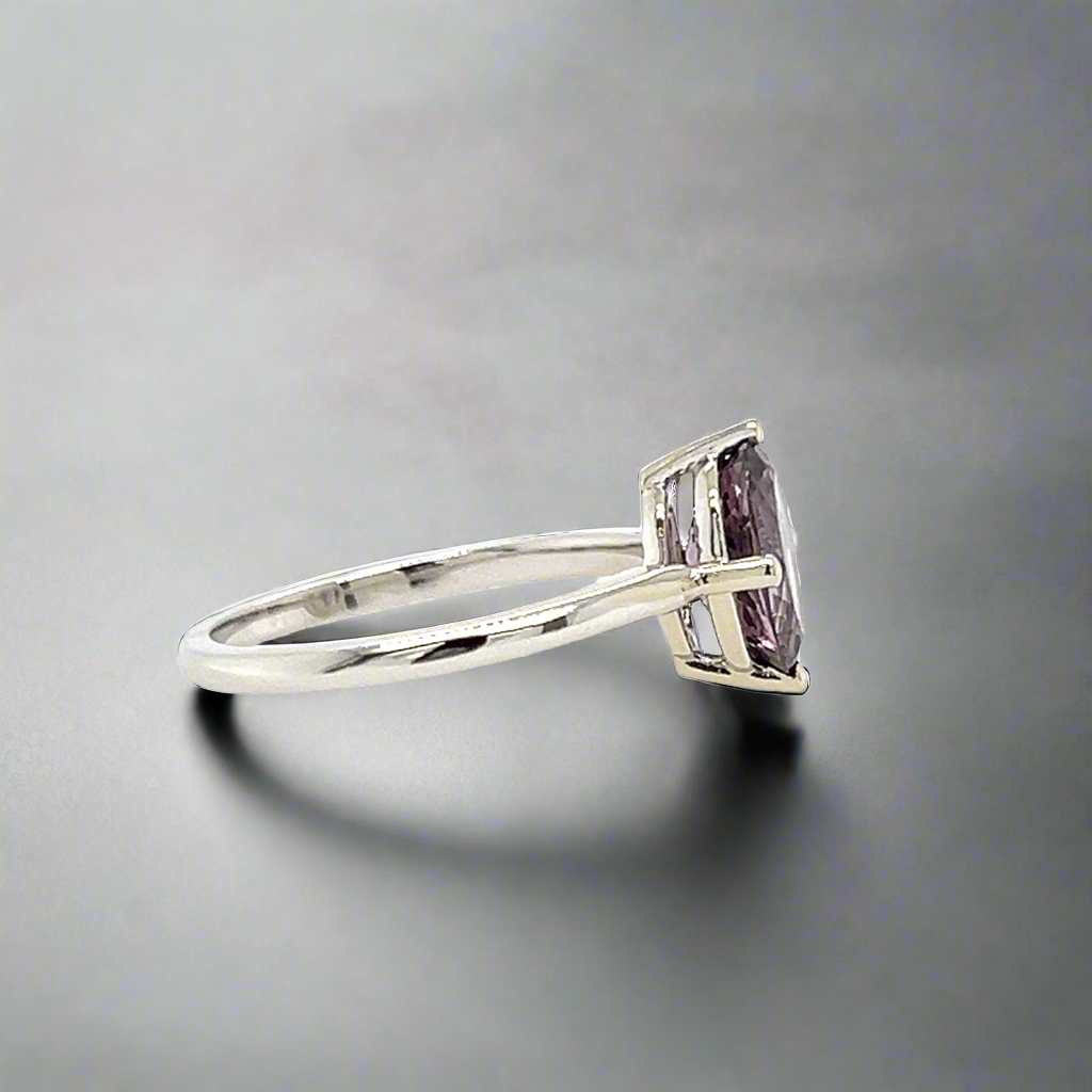 Natural Oval Purple Spinel Engagement Ring