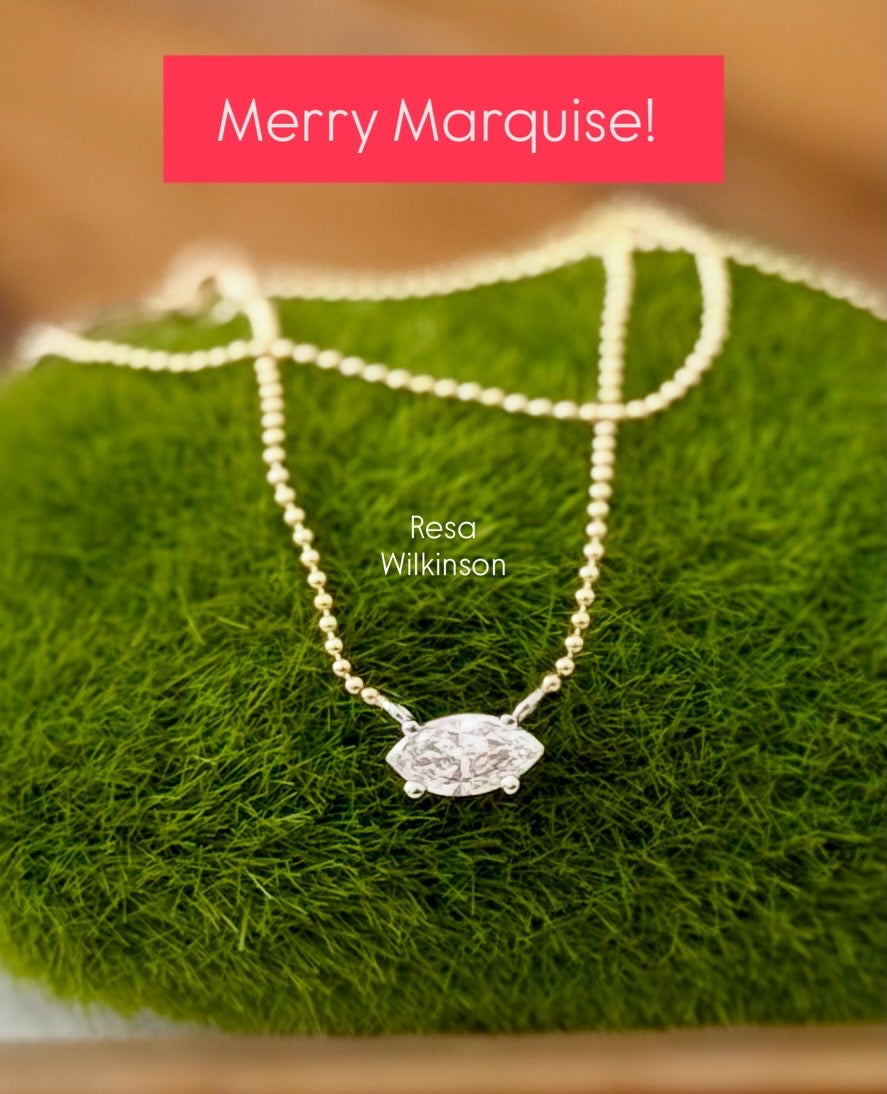 Marquise Diamond East West Solitaire Necklace