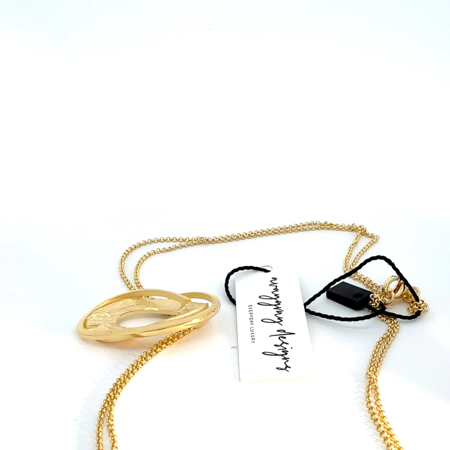 Oval Abstract Pendant on Double Chain Select Your Color