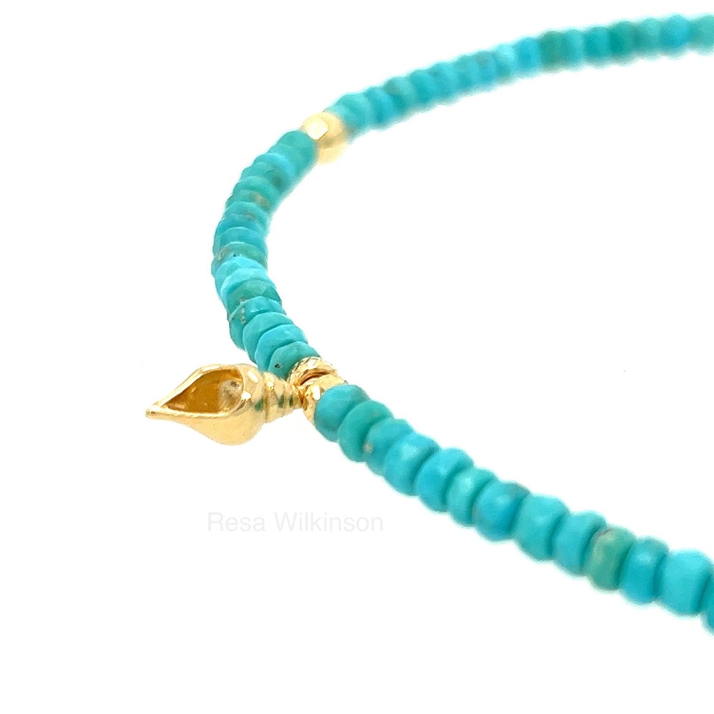 Fine Turquoise and 14k Gold Choker or Necklace