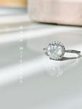 Fancy White Natural Diamond Halo Engagement