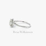 Fancy White Natural Diamond Halo Engagement